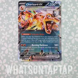 Pokemon Card Charizard Ex 054/091 Ultra Rare Scarlet Violet Paldean Fates LP - Image 1