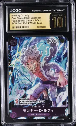 2023 ONE PIECE PROMO CARDS JPN BCG FEST MONKEY D. LUFFY CGC 10 PRISTINE - Image 1