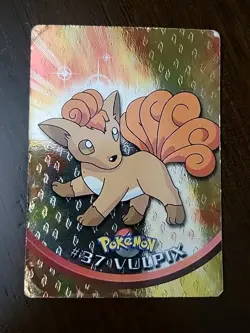 DMG! FLAMES HOLO FOIL Vulpix TOPPS Series 1 Black #37 Pokemon Card TCG - Image 1