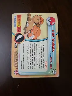 DMG! FLAMES HOLO FOIL Vulpix TOPPS Series 1 Black #37 Pokemon Card TCG - Image 3