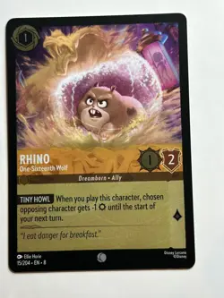 Rhino - One-Sixteenth Wolf Cold Foil Reign of Jafar 15/204 NM Lorcana Card - Image 1