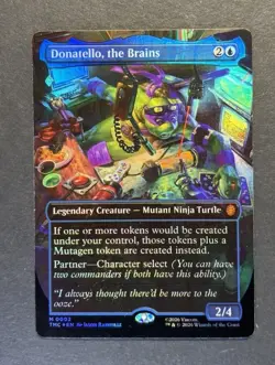 DONATELLO, THE BRAINS - #2 FOIL Borderless | Magic the Gathering MTG TMC card - Image 1