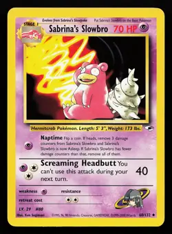 Sabrina's Slowbro 60/132 Uncommon Gym Heroes Pokemon Card - Image 1
