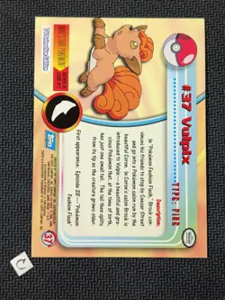 Vulpix #37 Topps Series 1 Blue Logo Holo Foil Pokemon Card LP - Image 2