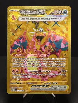Charizard ex 228/197 Gold Hyper Rare Obsidian Flames Pokemon Card NM - Image 1