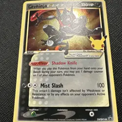 Pokemon TCG Greninja Gold Star SWSH144 Celebrations Black Star Promo Holo Card - Image 2