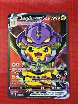 Pikachu Neon Gen Evangelion EVA Cosplay Cute Doujin ACG HOLO Card - Near Mint C. - Image 1