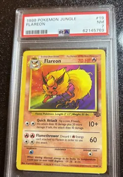 Jungle FLAREON #19/64 PSA 7 NON-HOLO 1999 Pokemon Card Game - Image 1
