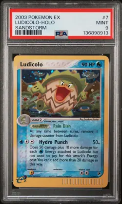 2003 POKEMON EX SANDSTORM #7 LUDICOLO-HOLO PSA 9 - Image 1
