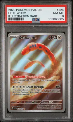 2023 POKEMON PAL EN-PALDEA EVOLVED ILLUSTRATION RARE #224 ORTHWORM PSA 8 - Image 1