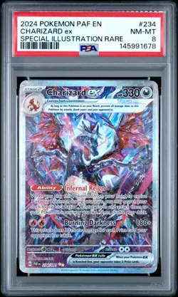 2024 POKEMON PAF EN-PALDEAN FATES SPECIAL ILLUSTRATION RARE CHARIZARD EX PSA 8 - Image 1