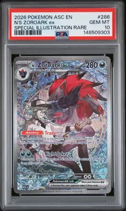 2026 POKEMON ASC EN-ASCENDED HEROES #286 N'S ZOROARK EX PSA 10 - Image 1