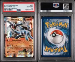 2015 POKEMON XY ANCIENT ORIGINS #37 MACHAMP EX PSA 10 - Image 3