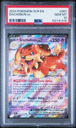 2024 POKEMON SCR EN-STELLAR CROWN #067 DACHSBUN EX PSA 10 - Image 1