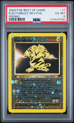 2003 POKEMON BEST OF GAME PROMO #1 ELECTABUZZ-REVERSE FOIL PSA 6 - Image 1