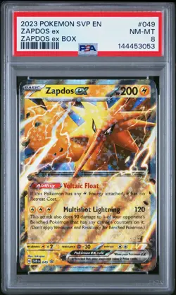 2023 POKEMON SVP EN-SV BLACK STAR PROMO ZAPDOS EX BOX #049 ZAPDOS EX PSA 8 - Image 1