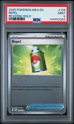 2025 POKEMON MEG EN-MEGA EVOLUTION REVERSE HOLO #126 REPEL PSA 9 - Image 1