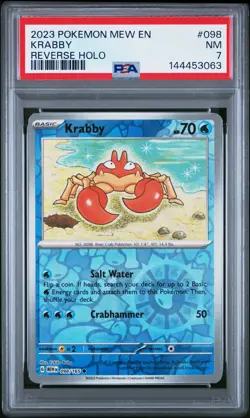 2023 POKEMON MEW EN-151 REVERSE HOLO #098 KRABBY PSA 7 - Image 1