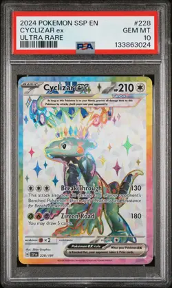 2024 POKEMON SSP EN-SURGING SPARKS ULTRA RARE #228 CYCLIZAR EX PSA 10 - Image 1