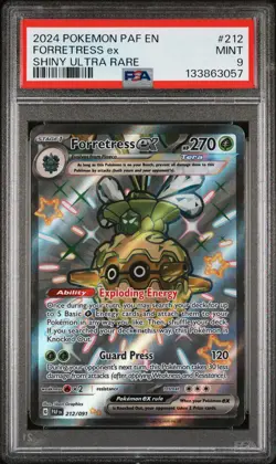2024 POKEMON PAF EN-PALDEAN FATES SHINY ULTRA RARE #212 FORRETRESS EX PSA 9 - Image 1