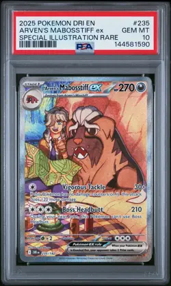 2025 POKEMON DRI SPECIAL ILLUSTRATION RARE #235 ARVEN'S MABOSSTIFF EX PSA 10 - Image 1