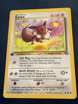 Eevee 51/64 1st Edition Jungle Vintage Pokemon TCG - Image 1