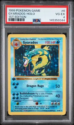 1999 POKEMON BASE SET 1ST EDITION #6 GYARADOS-HOLO PSA 4 - Image 1
