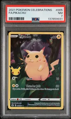 2021 POKEMON CELEBRATIONS #005 FULL ART/PIKACHU PSA 7 - Image 1