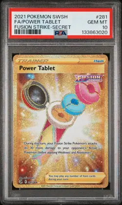 2021 POKEMON SWORD & SHIELD FUSION STRIKE SECRET FULL ART/POWER TABLET PSA 10 - Image 1