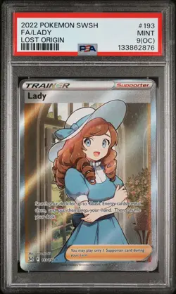 2022 POKEMON SWORD & SHIELD LOST ORIGIN #193 FULL ART/LADY PSA 9 - Image 1