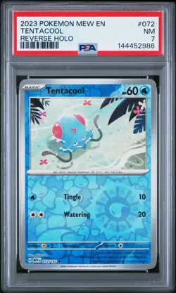 2023 POKEMON MEW EN-151 REVERSE HOLO #072 TENTACOOL PSA 7 - Image 1