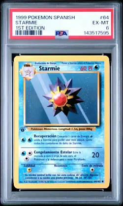 1999 POKEMON SPANISH 1ST EDITION #64 STARMIE PSA 6 - Image 1