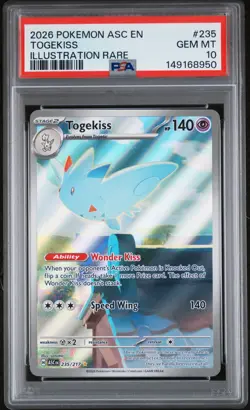 2026 POKEMON ASC EN-ASCENDED HEROES ILLUSTRATION RARE #235 TOGEKISS PSA 10 - Image 1