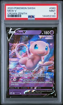 2023 POKEMON SWORD & SHIELD CROWN ZENITH #060 MEW V PSA 9 - Image 1