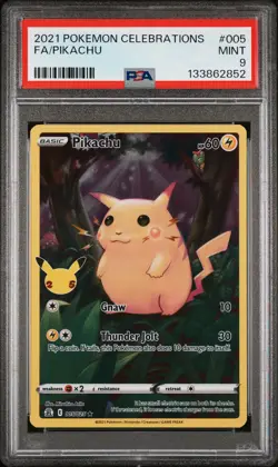 2021 POKEMON CELEBRATIONS #005 FULL ART/PIKACHU PSA 9 - Image 1