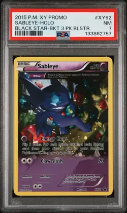 2015 POKEMON XY BLACK STAR PROMOS #XY92 SABLEYE-HOLO PSA 7 - Image 1