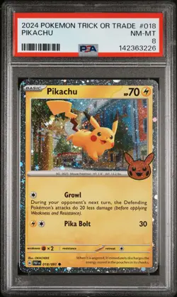 2024 POKEMON TRICK OR TRADE #018 PIKACHU PSA 8 - Image 1