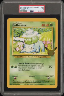 2021 POKEMON FIRST PARTNER JUMBOS #44 BULBASAUR PSA 7 - Image 1
