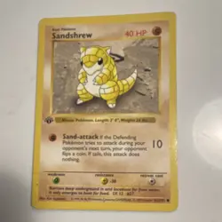 Pokemon TCG Sandshrew Base Set Shadowless 1st Ed 062/102 40 HP Common English - Image 1