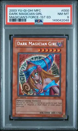 2003 YU-GI-OH! MFC-MAGICIAN'S FORCE 1ST EDITION #000 DARK MAGICIAN GIRL PSA 8 - Image 1