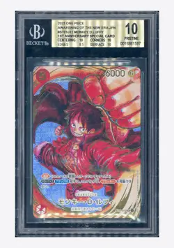 One Piece BGS 10 Monkey D Luffy SR 2023 ST01-012 1ST Anniversary Signature JPN - Image 1