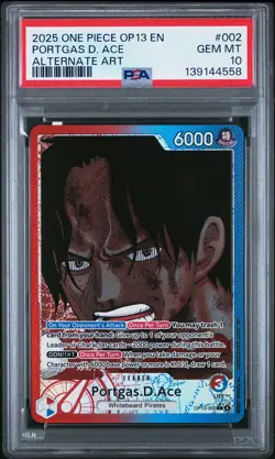 2025 ONE PIECE OP13-CARRYING ON HIS WILL ALTERNATE ART PORTGAS D. ACE PSA 10 - Image 1