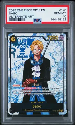 2025 ONE PIECE OP13-CARRYING ON HIS WILL ALTERNATE ART #120 SABO PSA 10 - Image 1