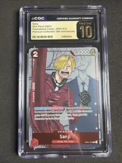 2022 ONE PIECE CCG SANJI OP01-013 25TH PROMO CGC Pristine 10 - Image 1