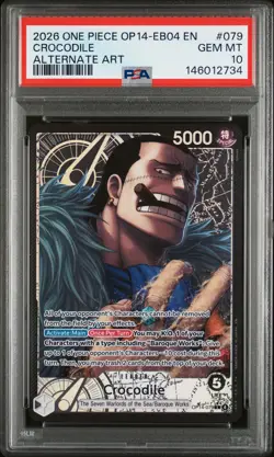 2026 ONE PIECE OP14-EB04-THE AZURE SEA'S SEVEN ALTERNATE ART CROCODILE PSA 10 - Image 1