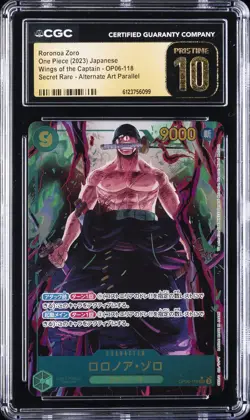 2023 ONE PIECE JPN WINGS OF THE CAPTAIN ALT ART RORONOA ZORO CGC 10 PRISTINE - Image 1
