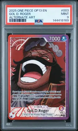 2025 ONE PIECE OP13-CARRYING ON HIS WILL ALTERNATE ART #003 GOL D. ROGER PSA 9 - Image 1
