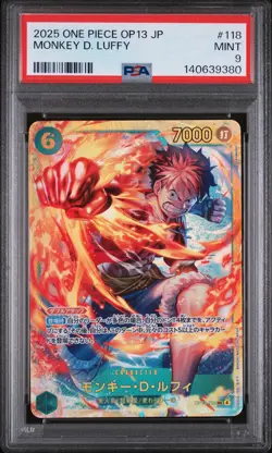 2025 ONE PIECE JAPANESE OP13-CARRYING ON HIS WILL #118 MONKEY D. LUFFY PSA 9 - Image 1
