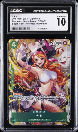 2025 ONE PIECE JAPANESE THE AZURE SEA'S SEVEN ALT ART #OP14-031 NAMI CGC 10 - Image 1