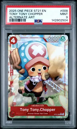 2025 ONE PIECE STARTER DECK ST21-EX GEAR 5 ALTERNATE ART TONY TONY CHOPPER PSA 9 - Image 1